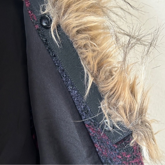 Sanctuary Tweed Faux Fur Tunic Vest XSmall Preppy Chic Layer Cozy - Picture 6 of 12